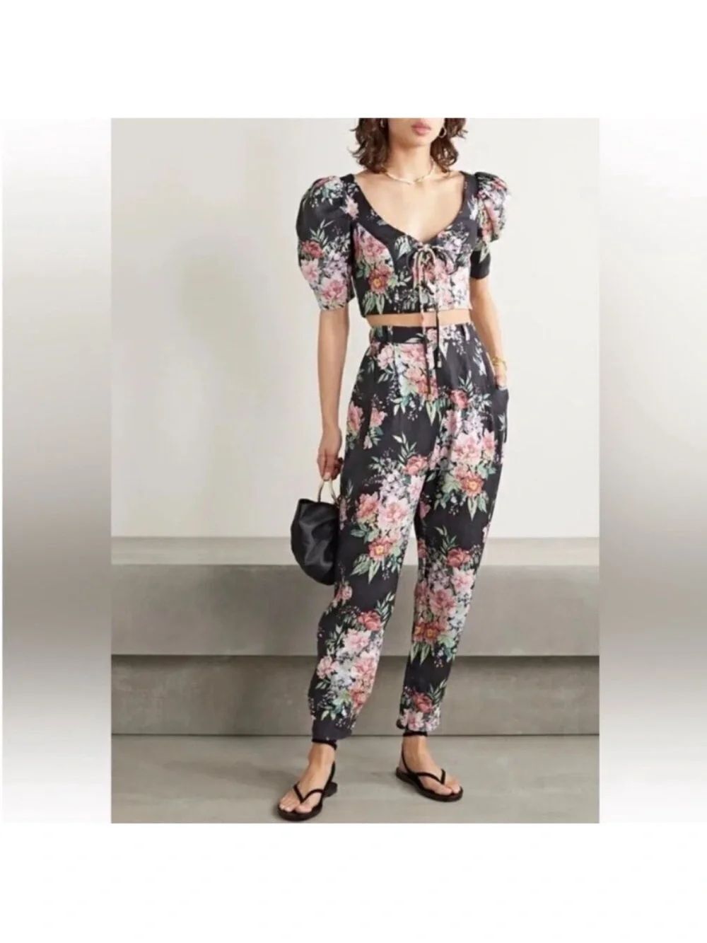 Zimmermann Floral Drawstring pant set( 2 pc) , US2